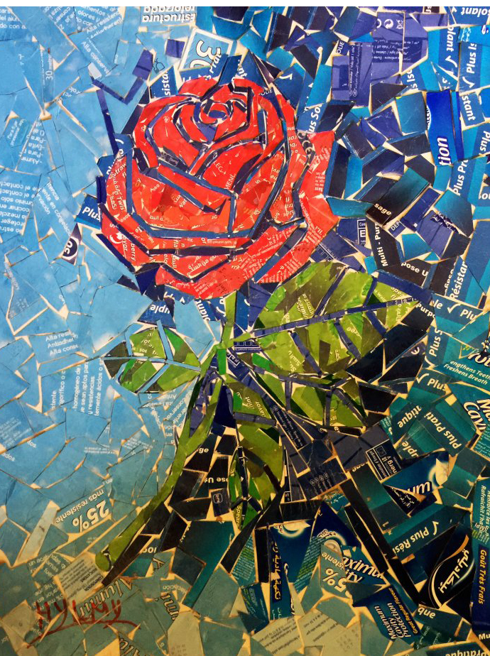 flower collage painting